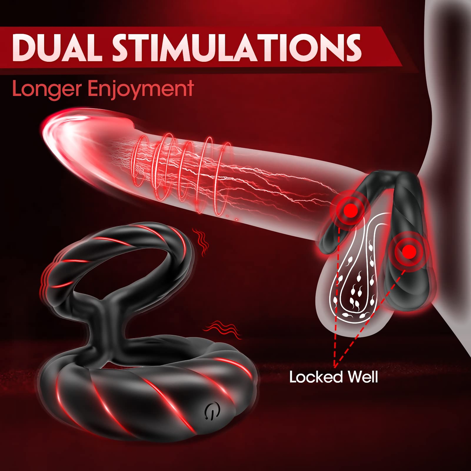 Vibrating Cock Ring Penis Erection Male Prostate Massager Vibrator Men Sex Toys