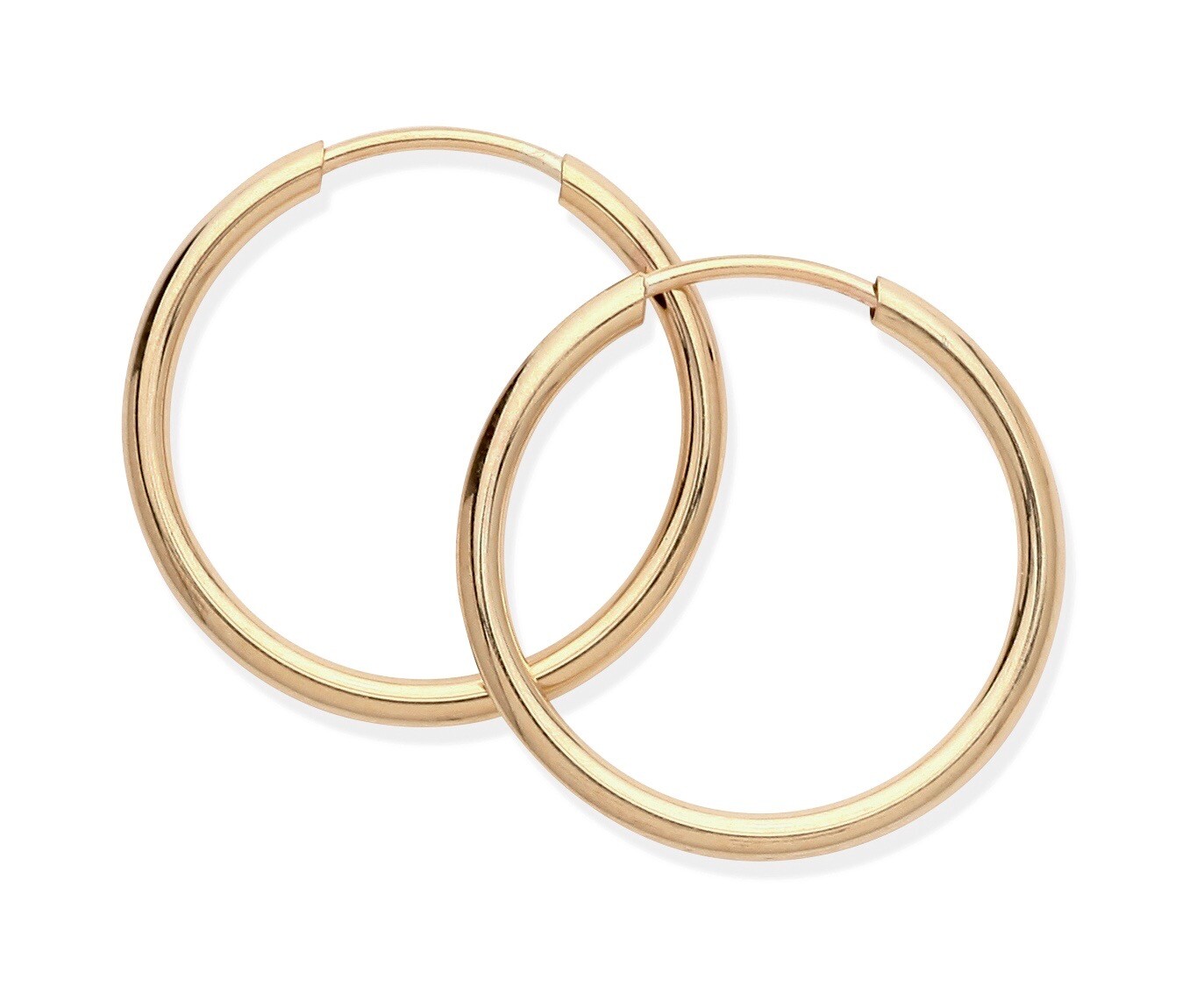 9CT GOLD SLEEPER HOOP EARRINGS - Sizes: 12mm / 14mm / 16mm / 25mm / 30mm (PAIRS)