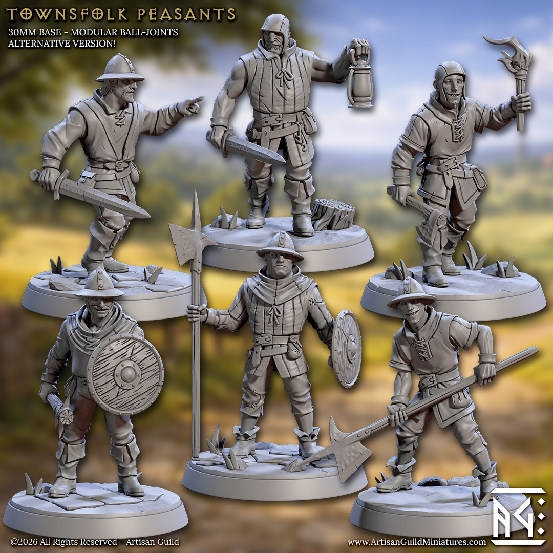 Townsfolk Peasant Drinking Guardsman - Artisan Guild - Dungeons and Dragons