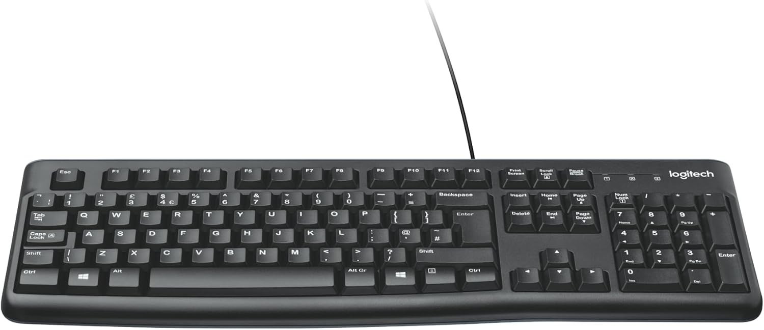 Logitech K120 Wired USB Keyboard for PC Spanish QWERTY Layout Teclado - Black