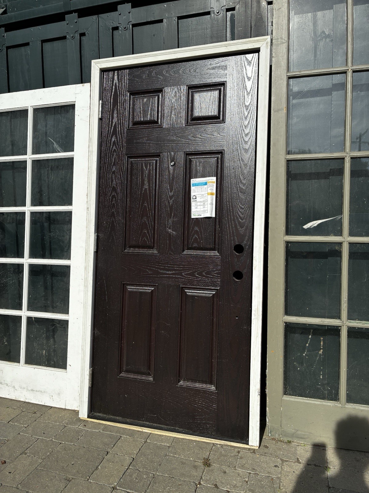 ProVia Heritage Fiberglass Entry Door Dark Brown Single No Glass 60x95