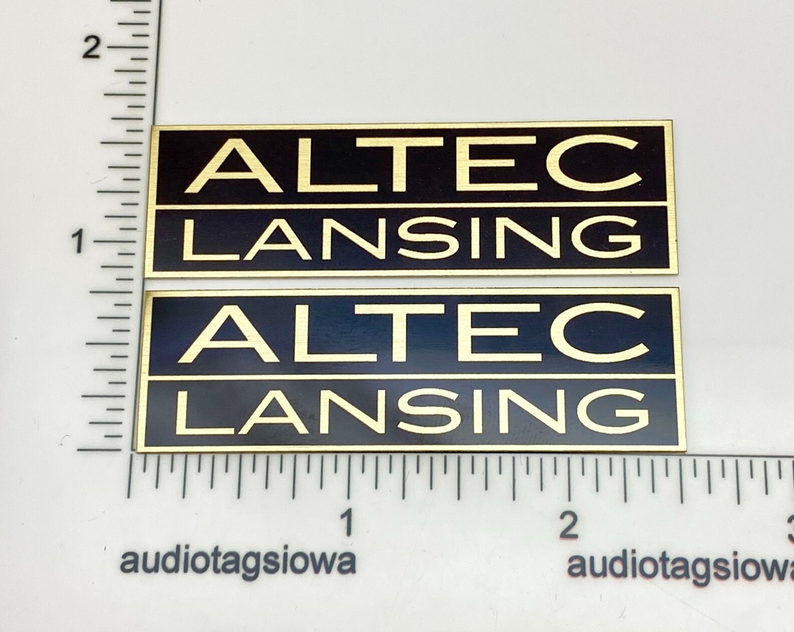 Altec Lansing  Badge Logo Emblem Pair Custom Made Aluminum Self Stick