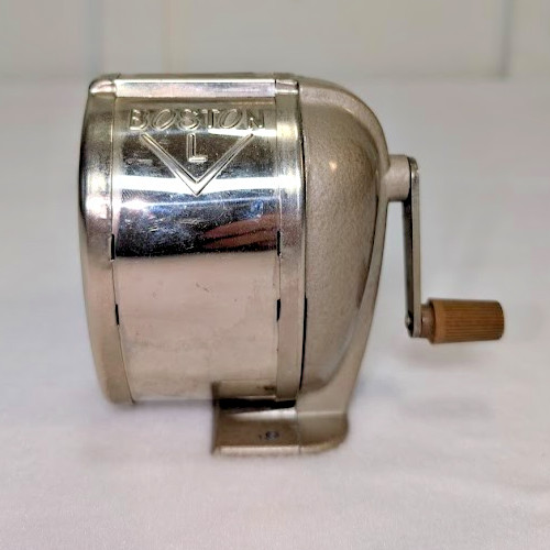 Vintage OLD SKOOL Boston L Model Pencil Sharpener Wall Desk Single Hole Tested