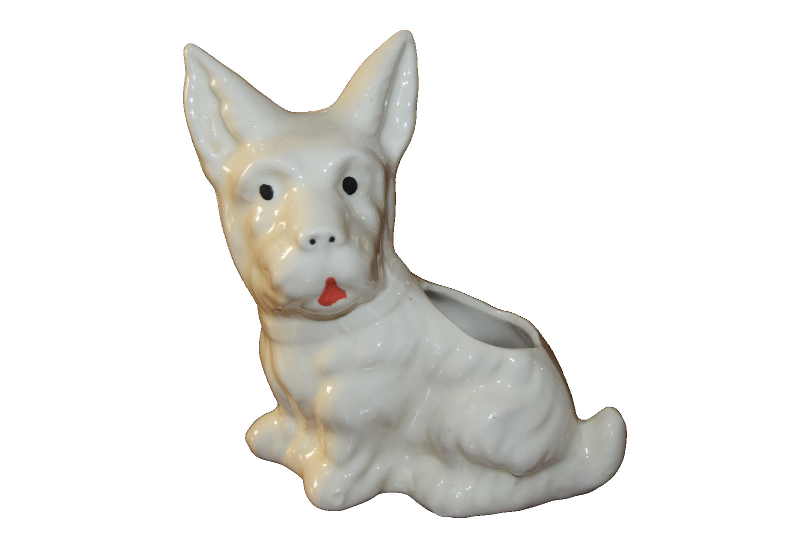 Westie/Scottish Terrier Dog Planter Vintage MCM Ceramic 5-3/8” High