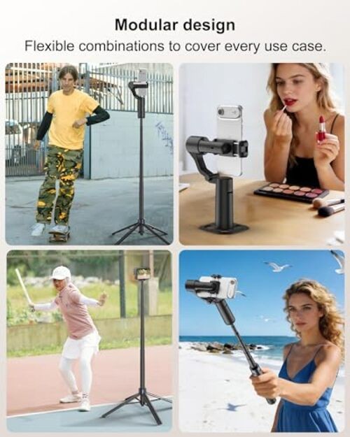 70in Dual Axis Auto Face Tracking Tripod, 360° Horizontal & 130° Vertical