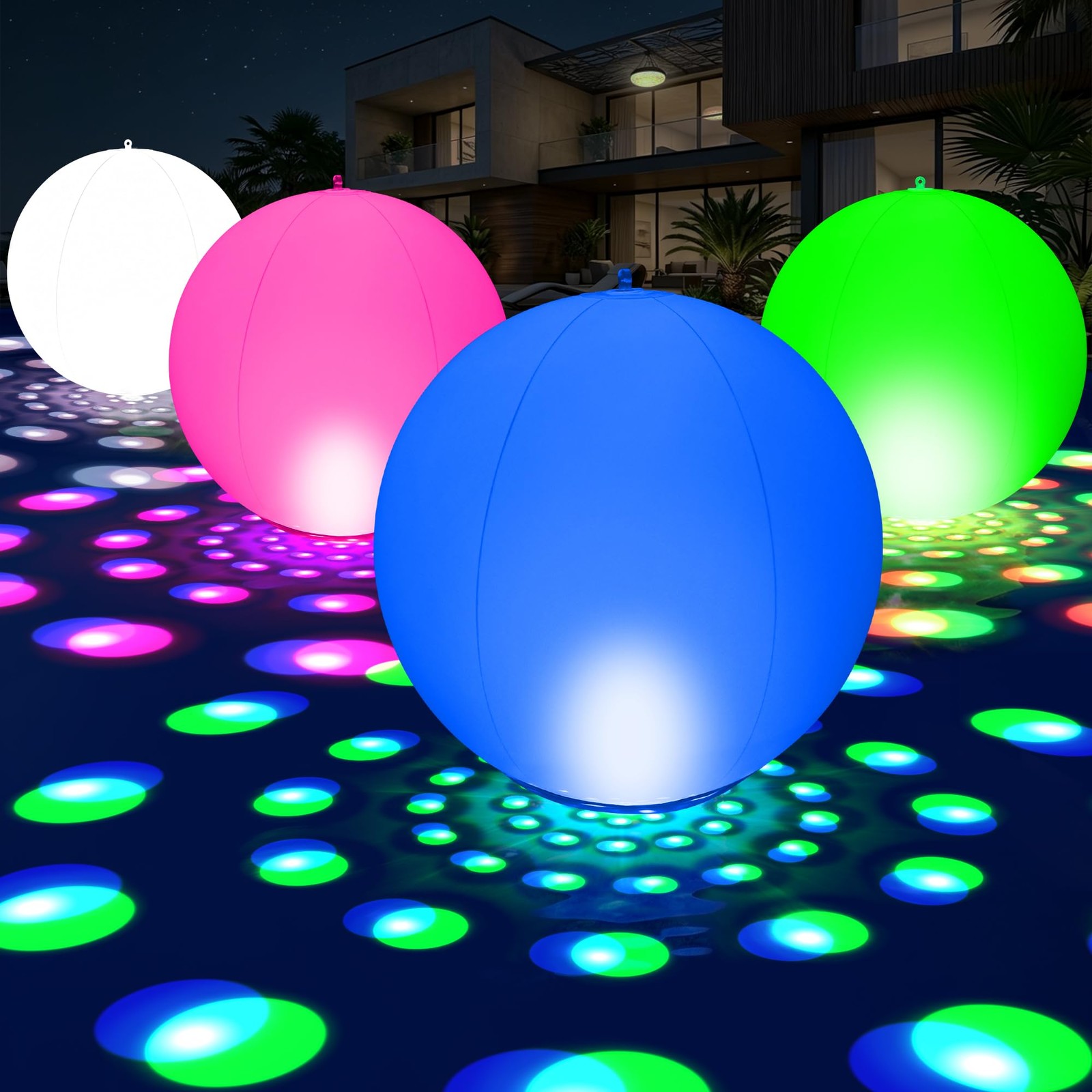 Lanpool Floating Pool Lights 15 Inflatable Solar Powered Pool Lights That