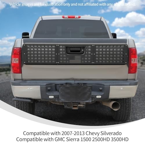 Tailgate Bed Molle Expansion Panel Compatible for 2007-2013 Silverado & Sierra
