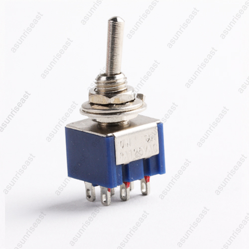 5 x Mini Toggle Switch DPDT ON-ON 2 Position Blue 6mm 12V 110V 220V MTS-202