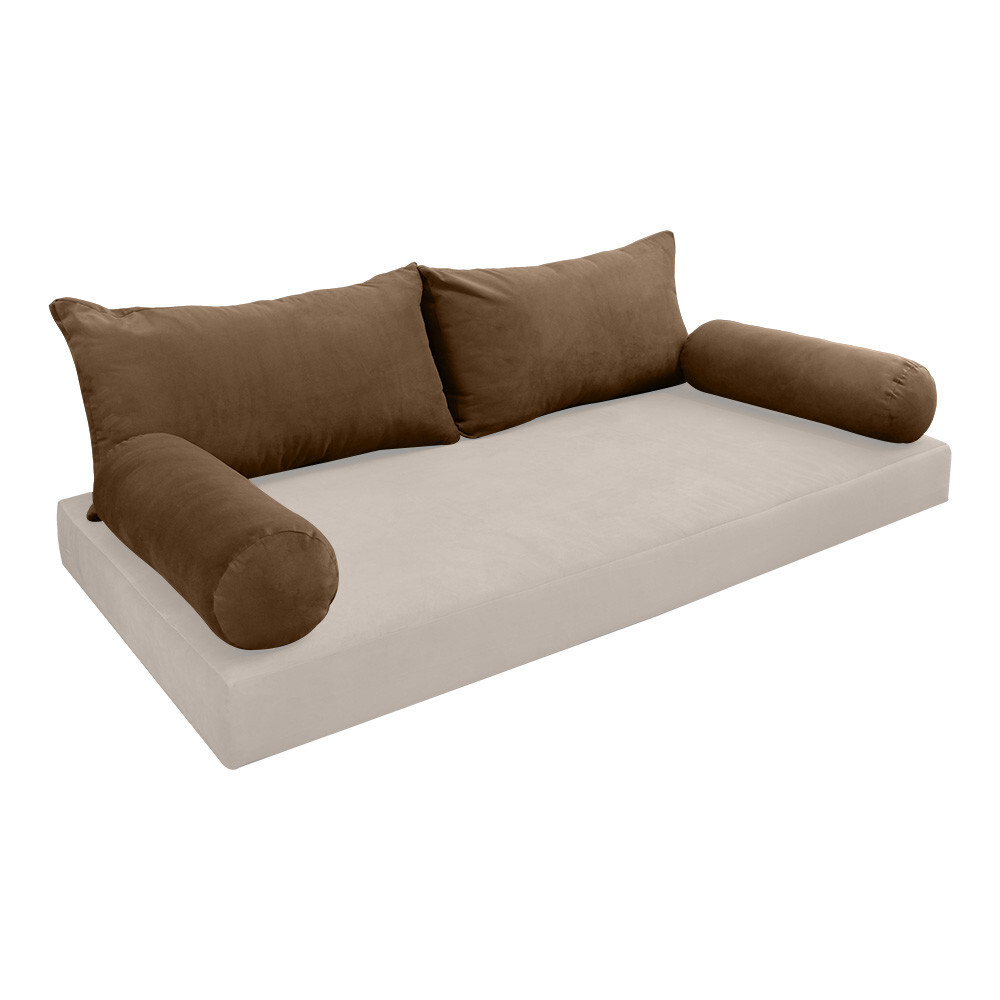 COVER ONLY Model V2 Twin Velvet Knife Edge Indoor Daybed Cushion Bolster - AD308