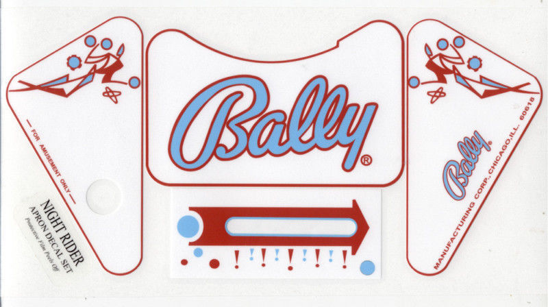 Night Rider Pinball Machine APRON DECAL SET