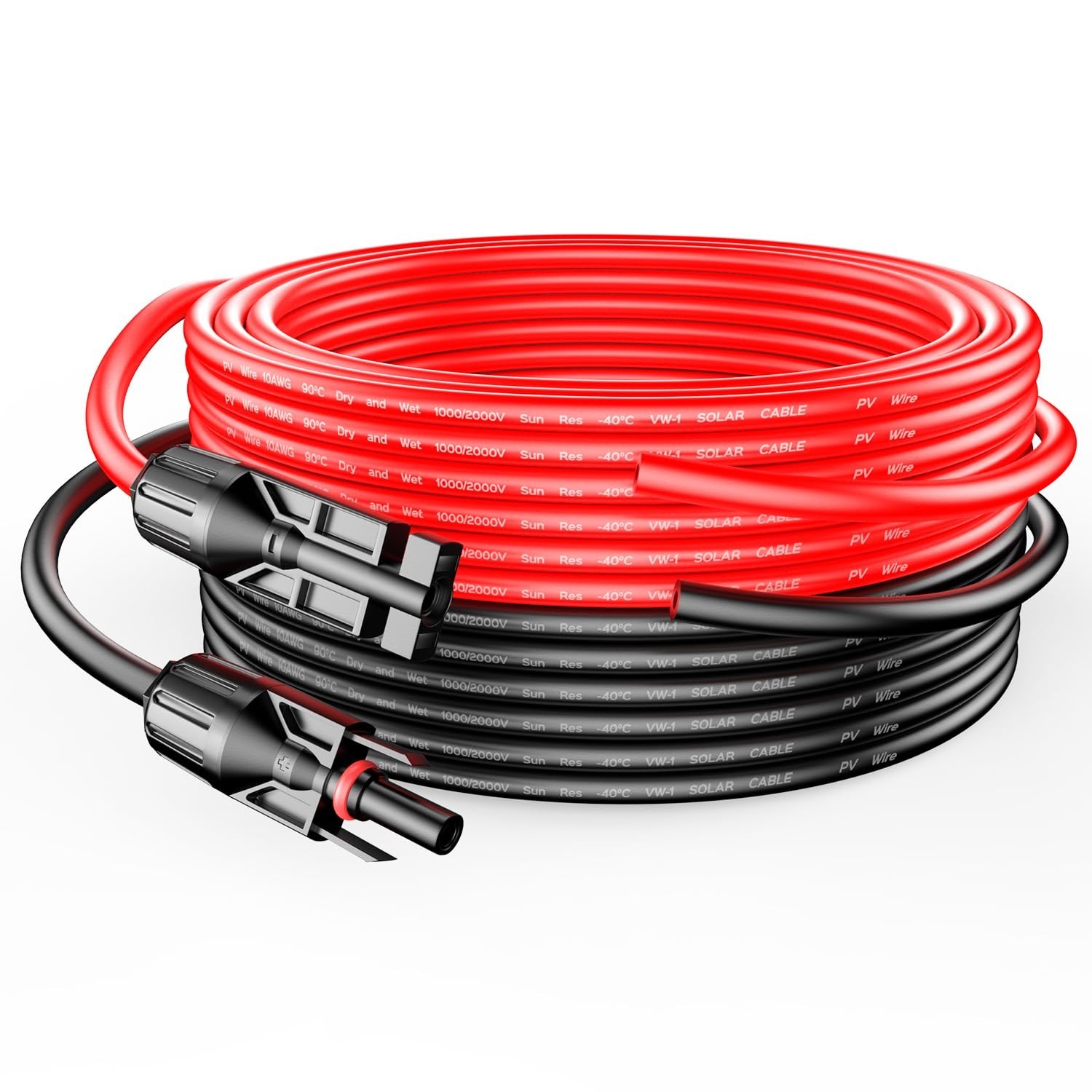 RICH SOLAR 30 Feet 10 Gauge Solar Extension Cable One Pair Connect Solar Pane...