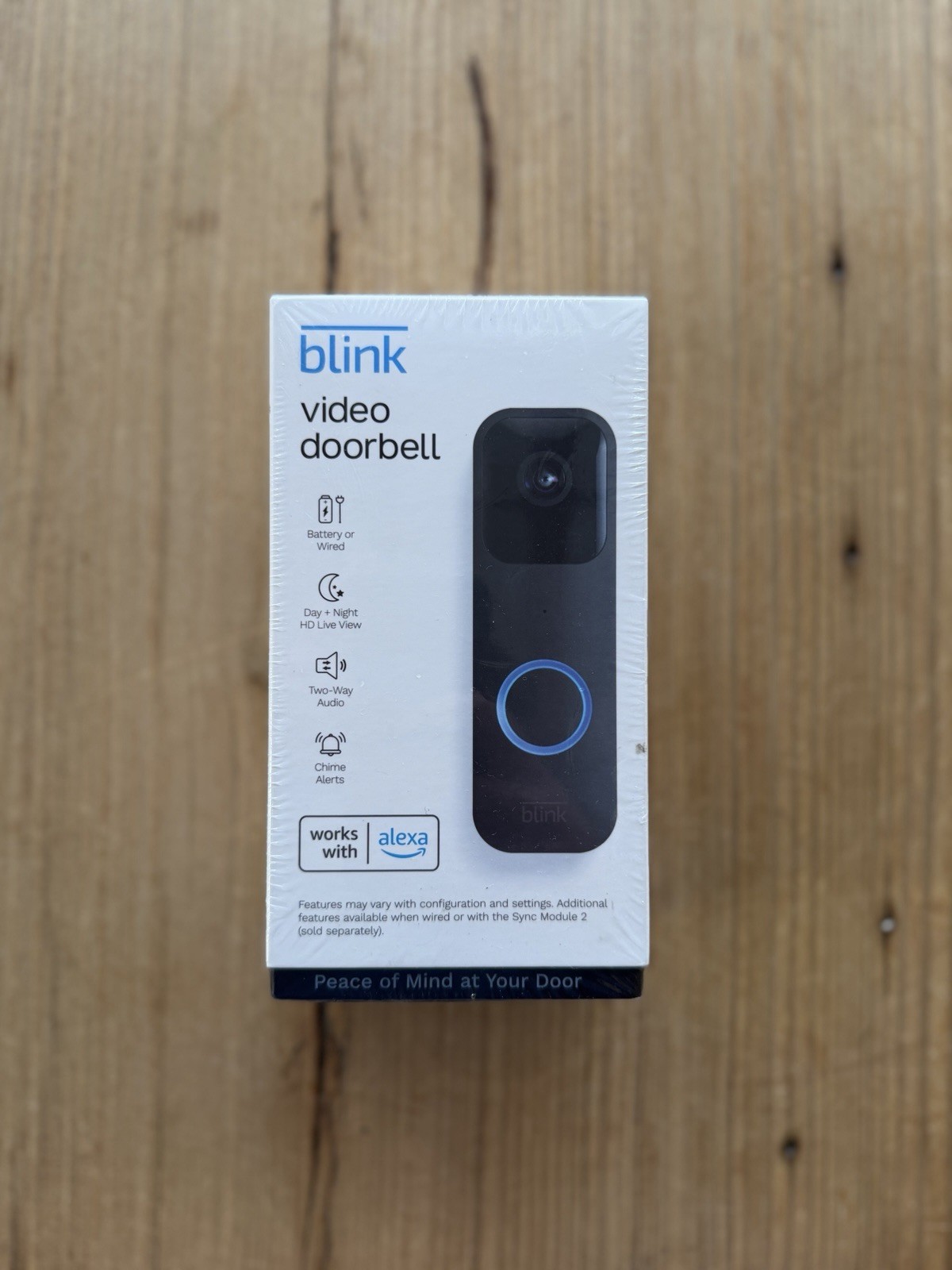 Blink Smart Wifi Video Doorbell Wired/Battery Operated Black, New