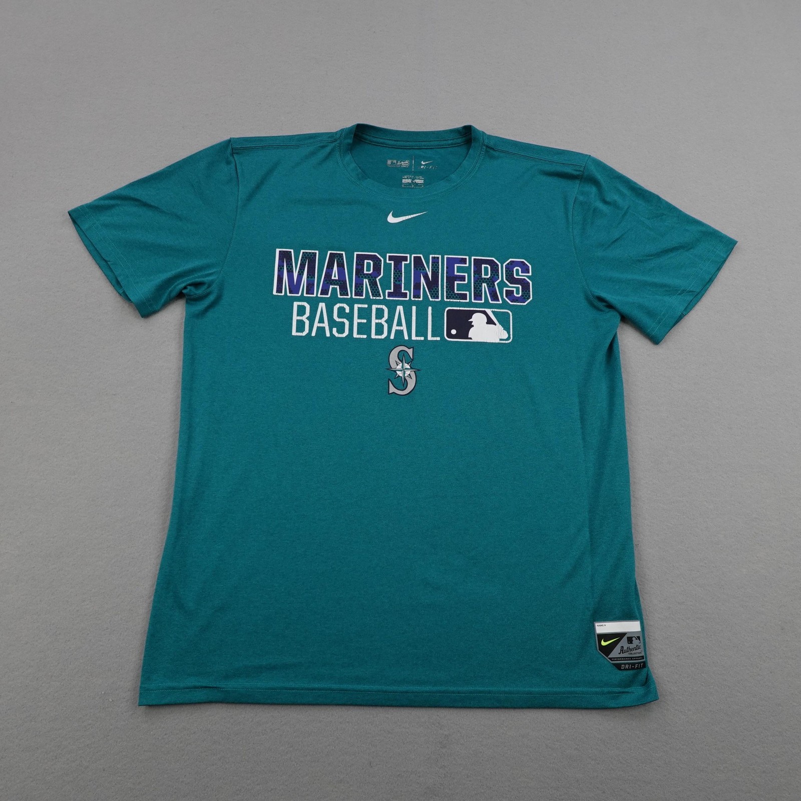 Seattle Mariners Shirt Mens Medium Blue Teal Nike Dri Fit MLB Baseball Athletic