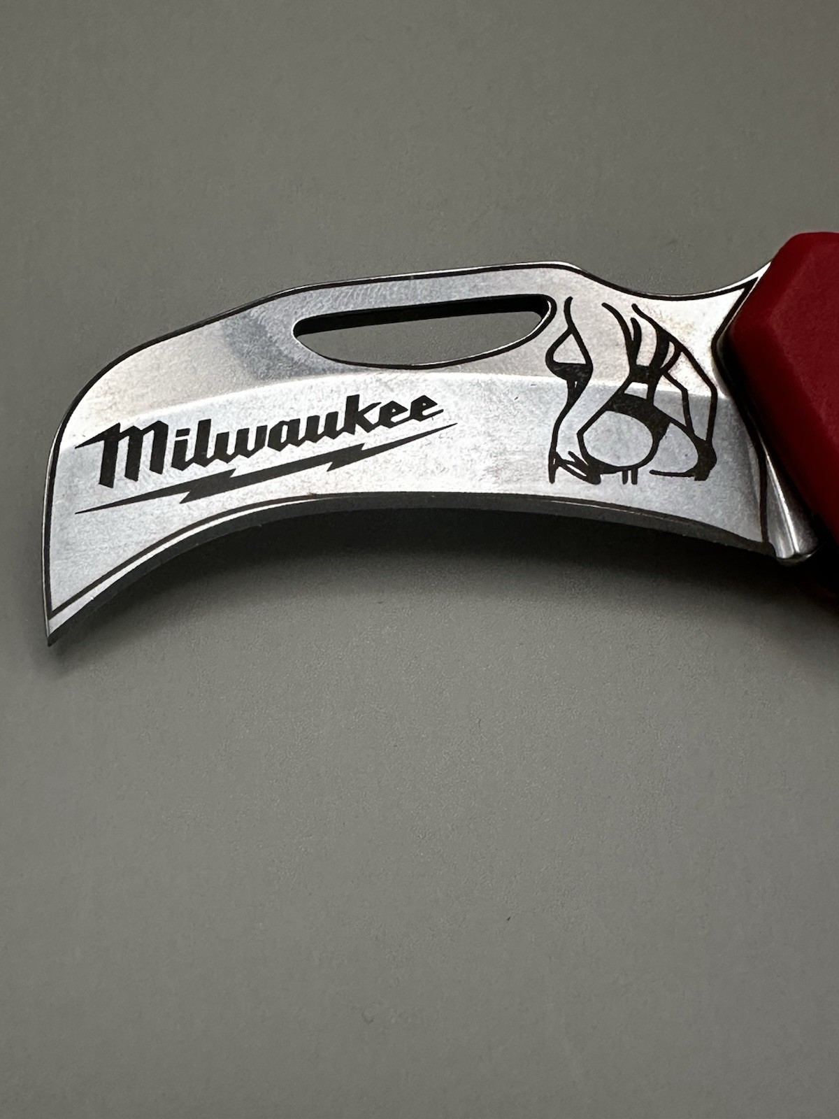 New - Custom Laser Engraved Milwaukee Fastback Hawkbill Folding Knife