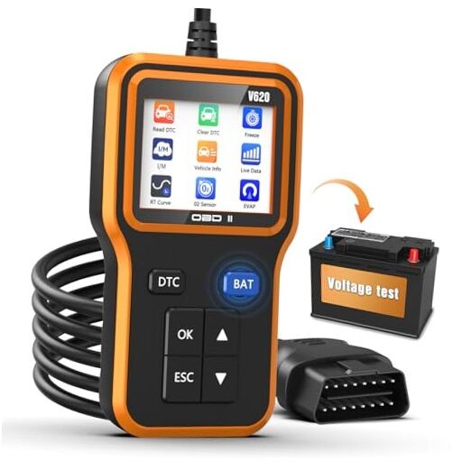 OBD2 Scanner with Upgrade Battery Tester - Diagnostic Tool for Cars orange