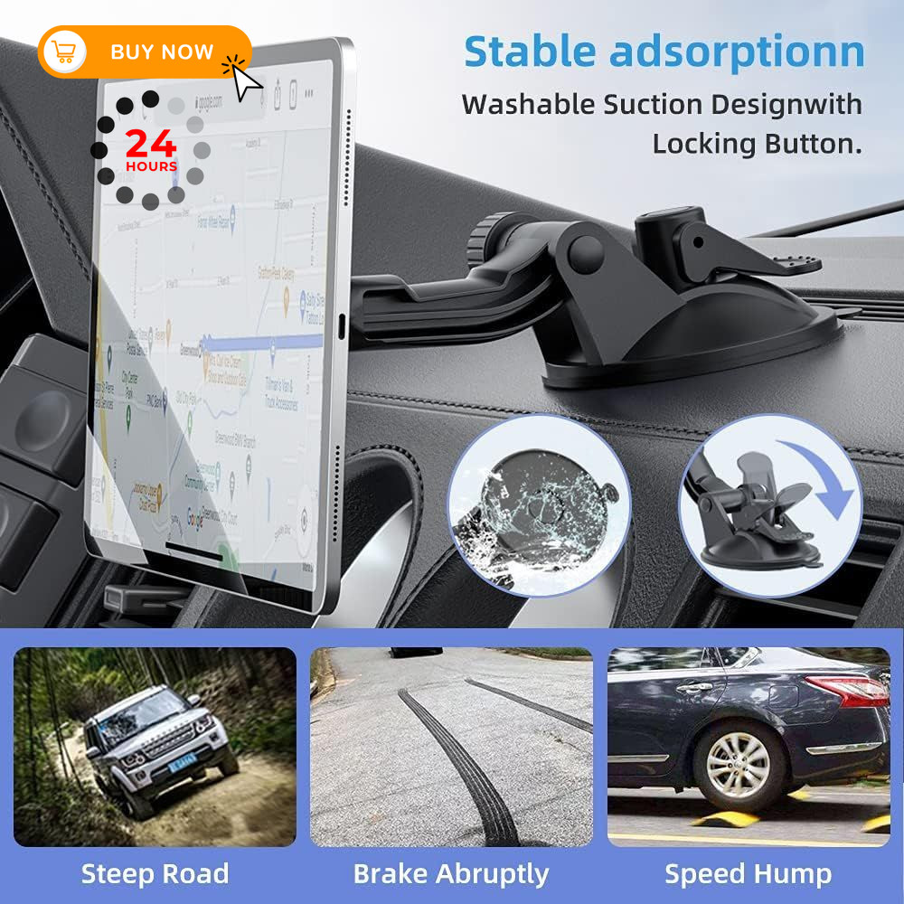 OHLPRO Dashboard Magnetic Tablet Holder for Car, Fit tablets, Black