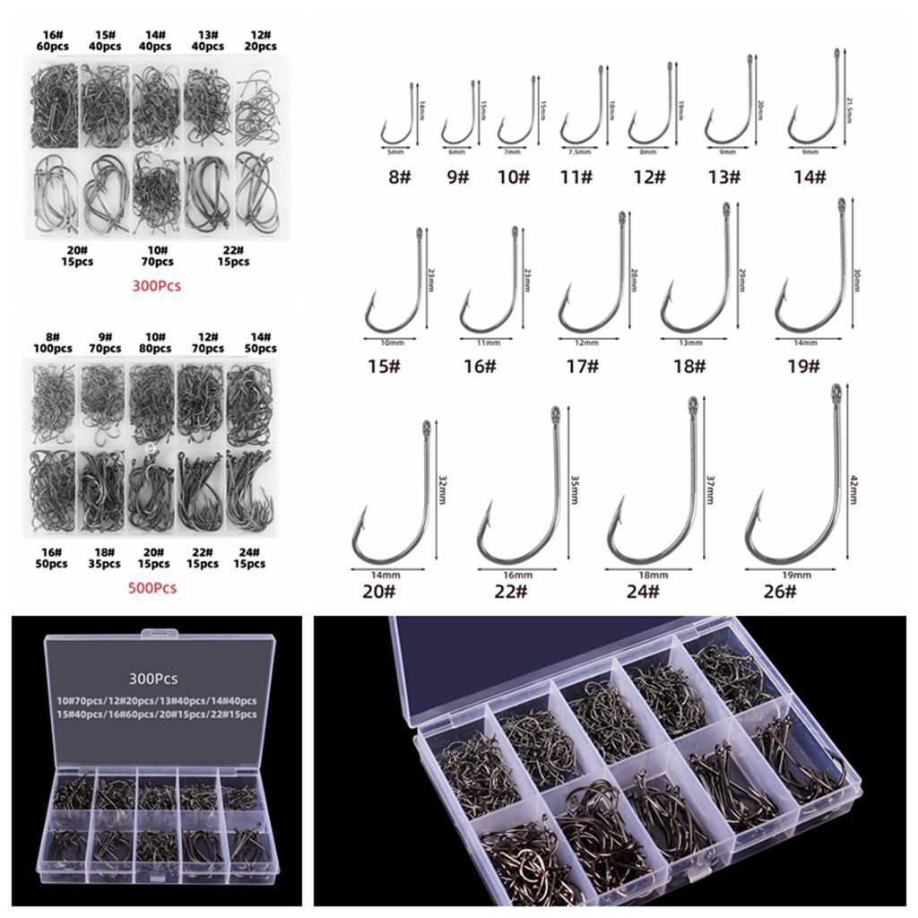 300/500pcs Stainless Steel Fishing Hooks Circle Hook Forged Hooks Live Bait Hook