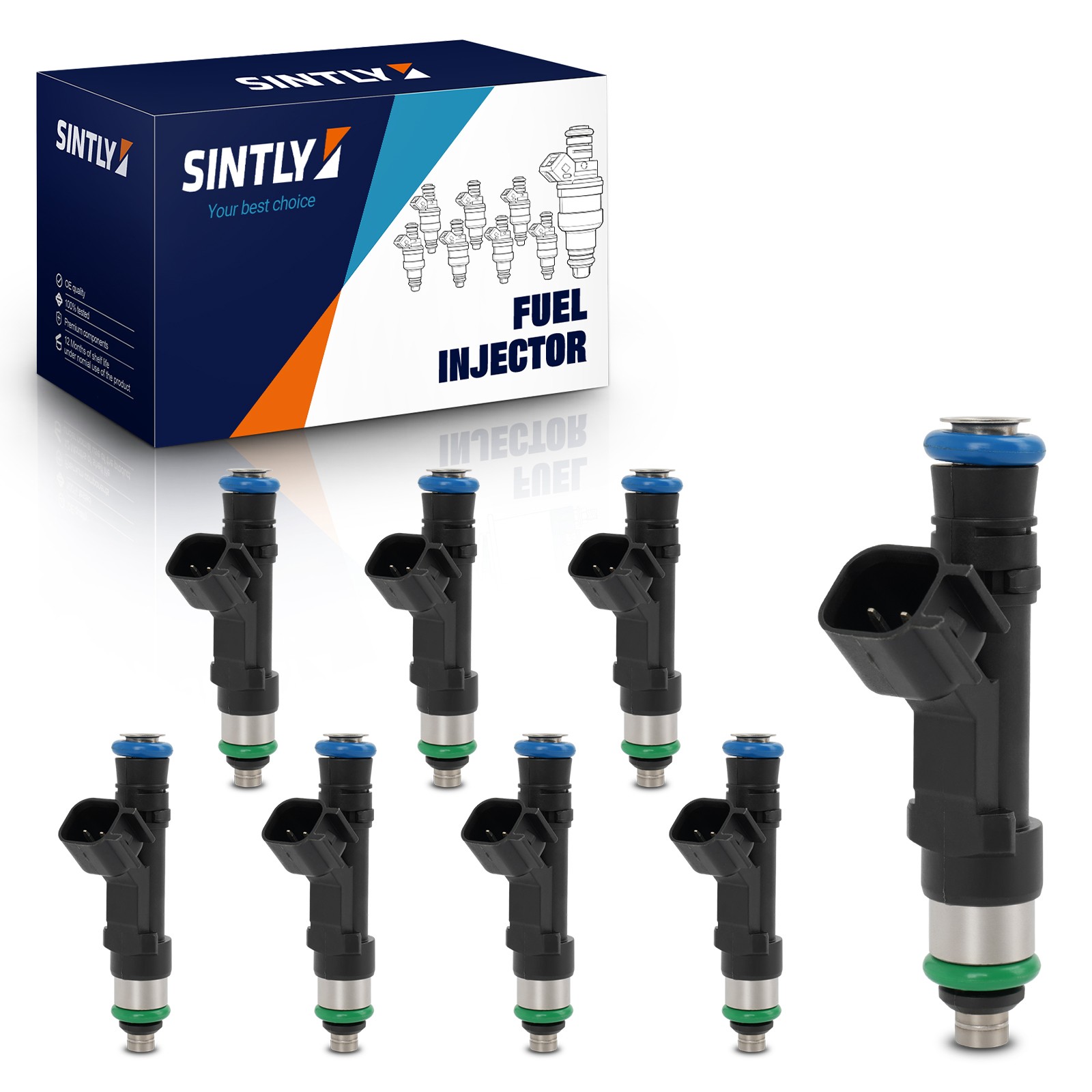 SINTLY 8x Fuel Injectors for Ford E-150 E-250 E-450 04-09 Expedition 0280158001