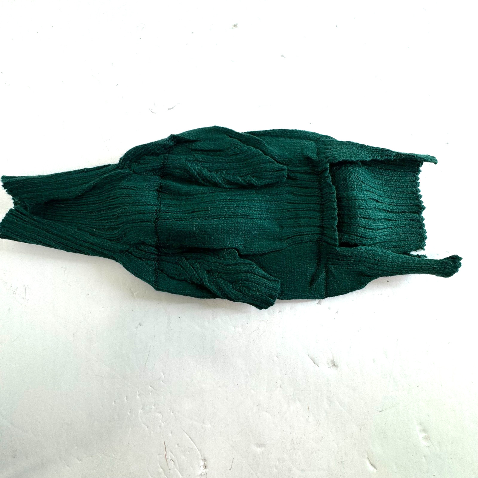 Vintage Green Knit Bottle Cover Stretch Sleeve Cozy for Wine Oil Bottles Retro