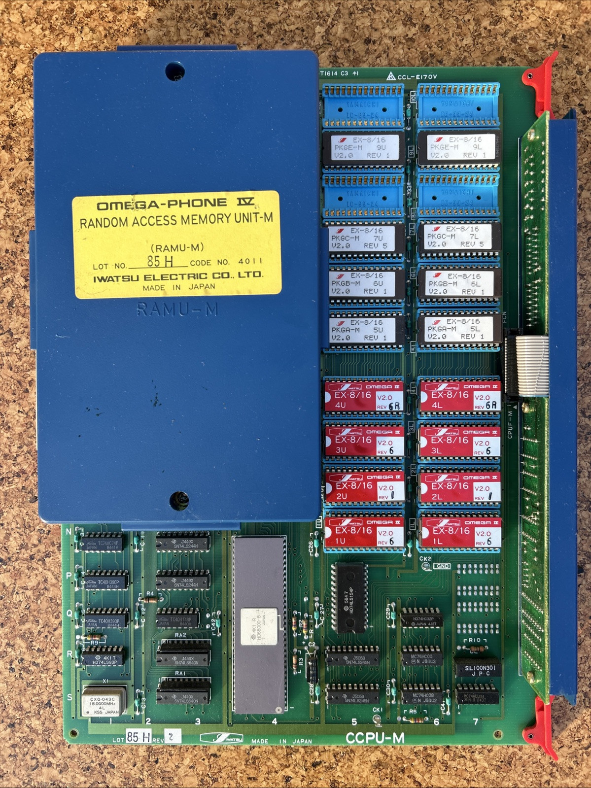 IWATSU CCPU-M Circuit Card E-T1614 C3 with RAM unit M Omega IV
