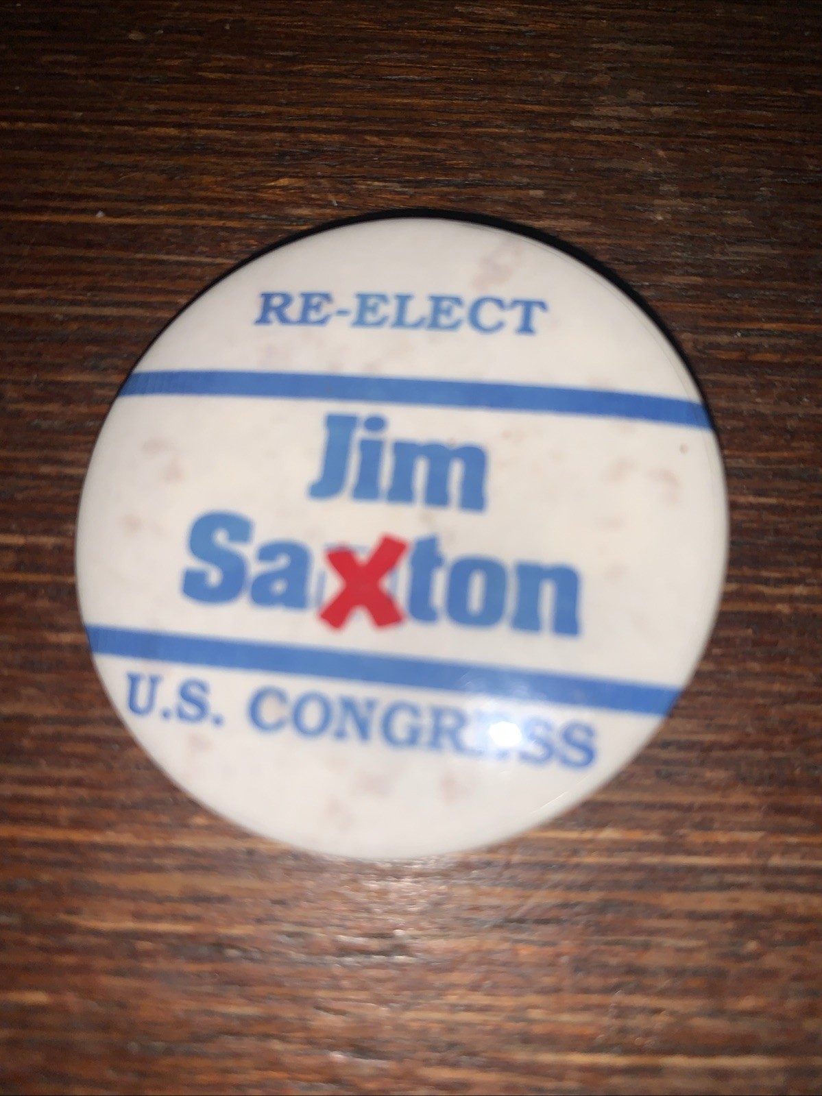 Jim Saxton Oregon 1.75 Inch Pilitical Campaign Pinback Button