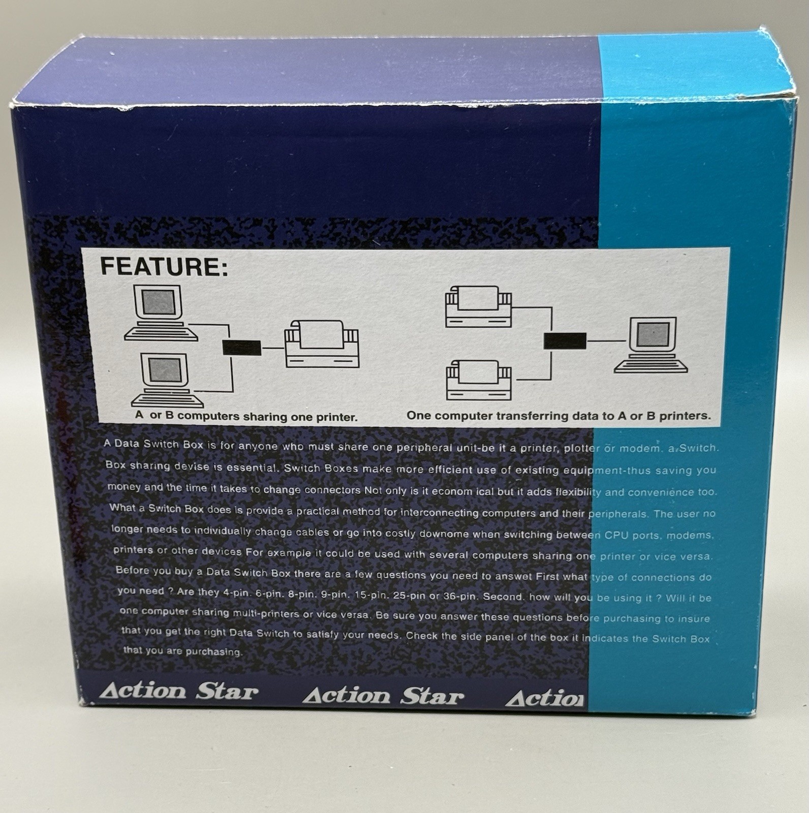 Computer Data Sharing Switch Box . New!