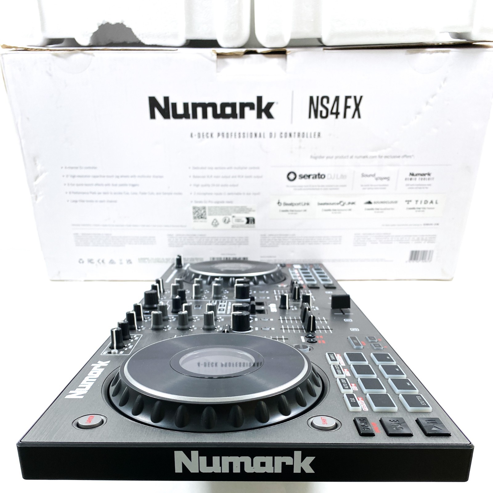 SEE VIDEO Numark NS4FX Quad Deck DJ Controller, Serato, Mixer, Loop/Sampler, EQ