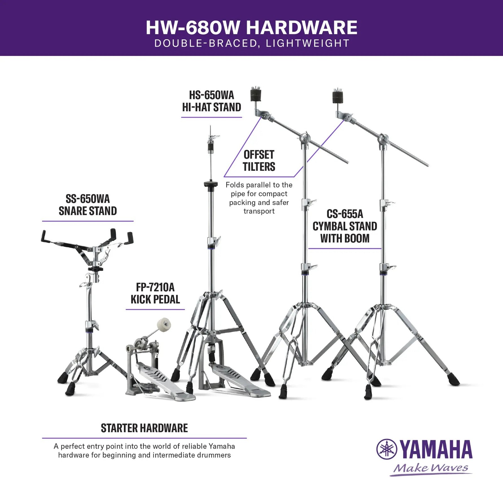 Yamaha HW-680W Double Braced Hardware Pack