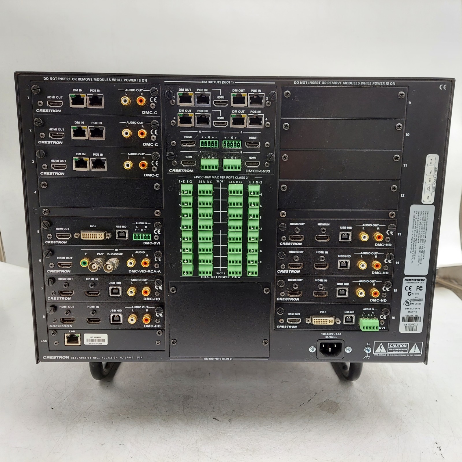 Crestron DM-MD16X16 Digital Media Switcher w/ Cards *Read Desc.*