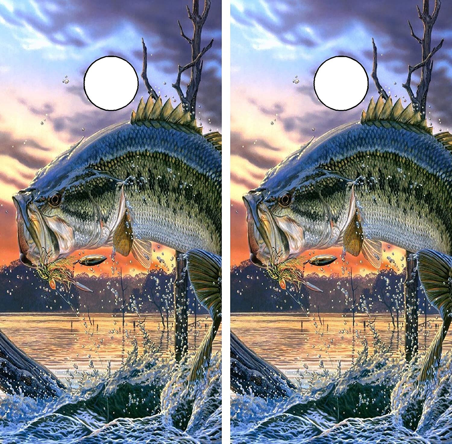 C220 Fish Cornhole Board Wrap LAMINATED Wraps Decals Vinyl Sticker