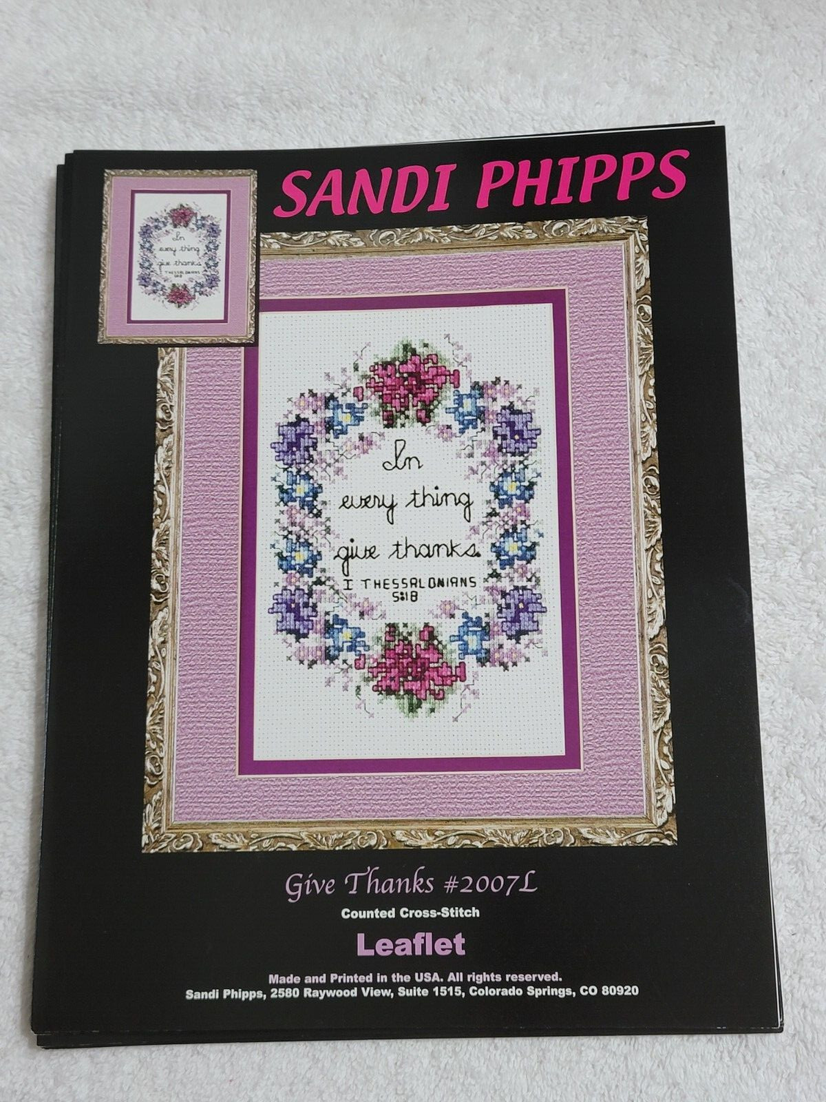 8 NEW ASSORTED SANDI PHIPPS COUNTED CROSS STITCH PATTERN LEAFLETS NEEDLEWORK