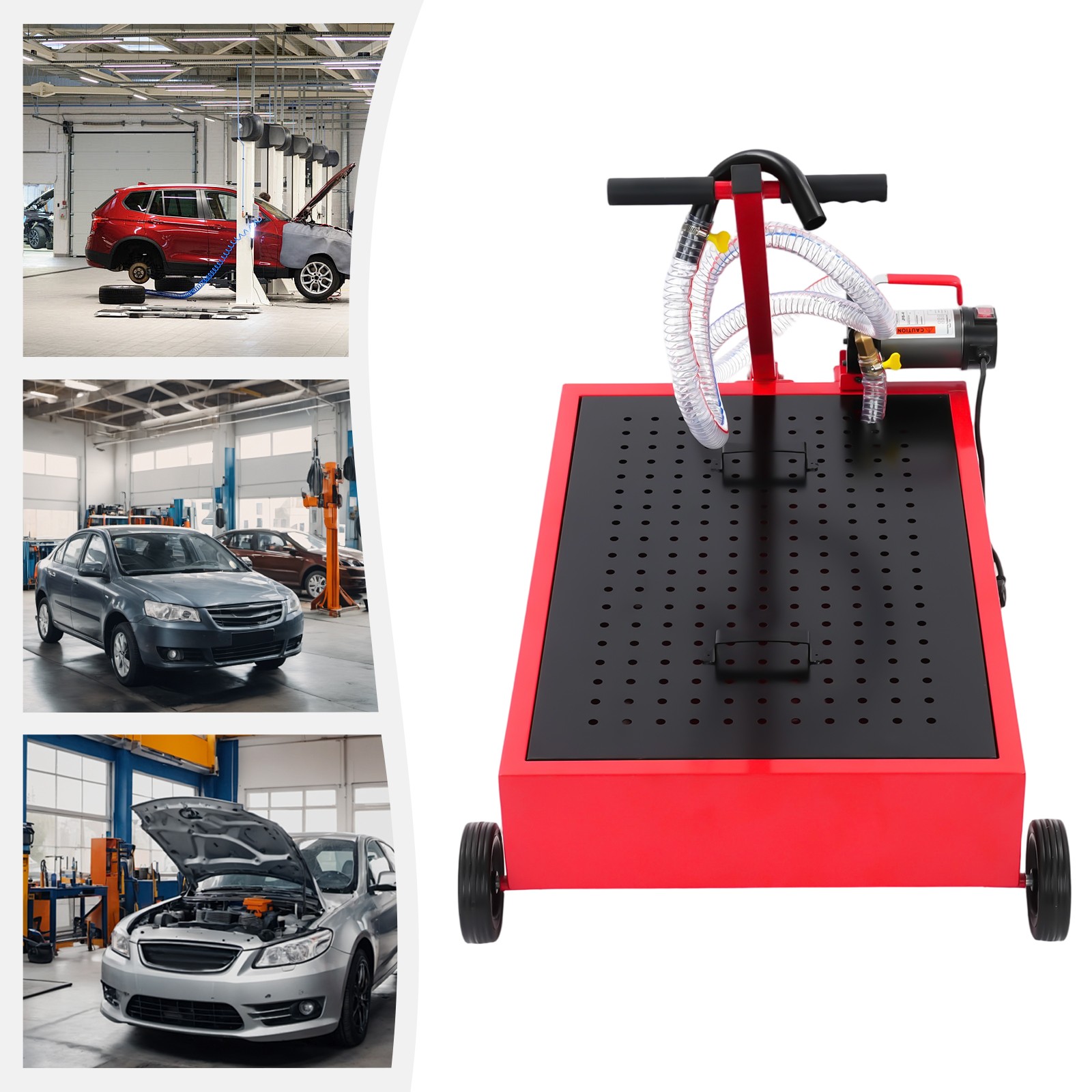 17Gallon Portable Oil Drain with Pump Truck Oil Drain Low Profile Oil Change Pan