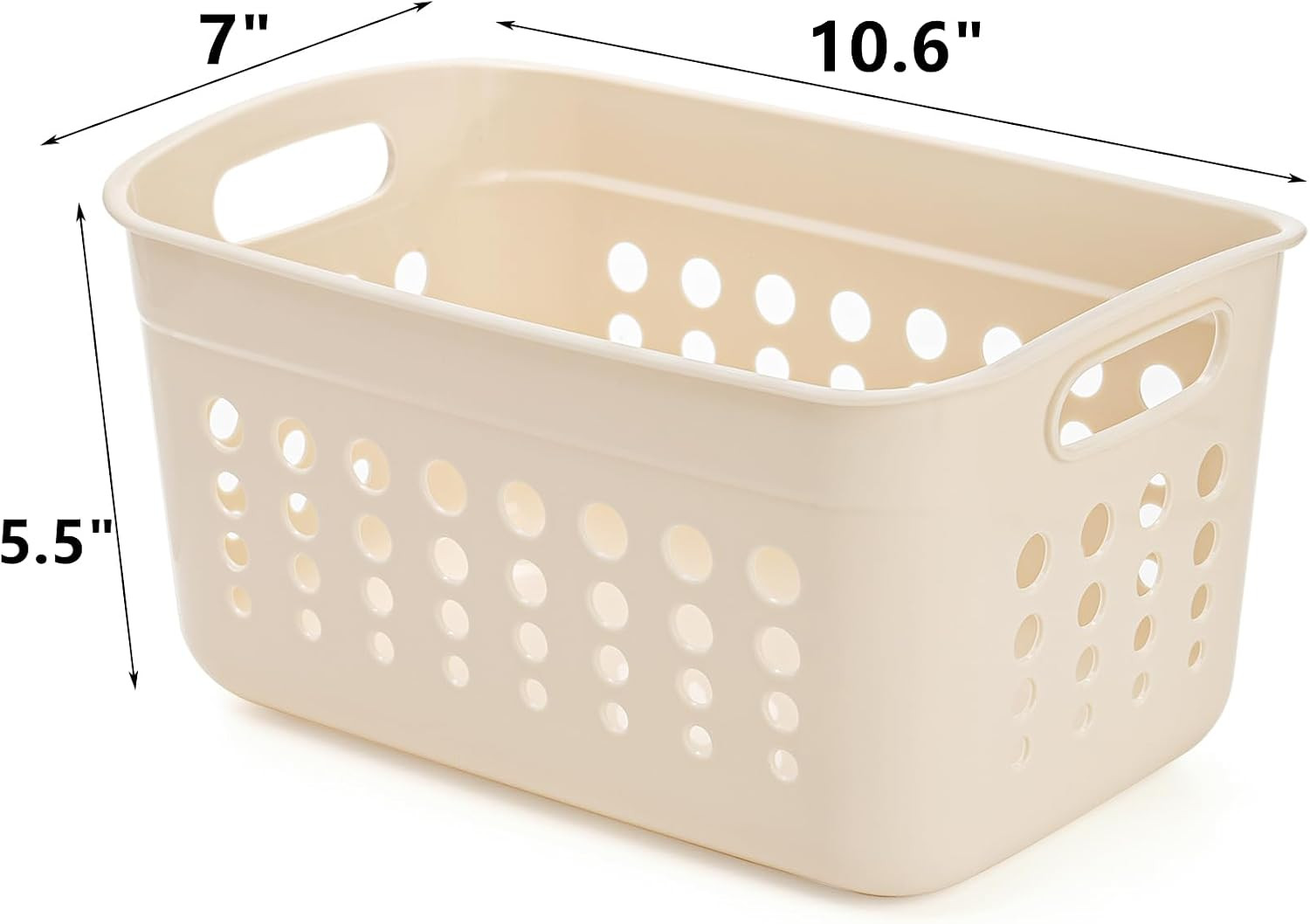 9-Pack Small Plastic Storage Baskets with Handles for Home Organization