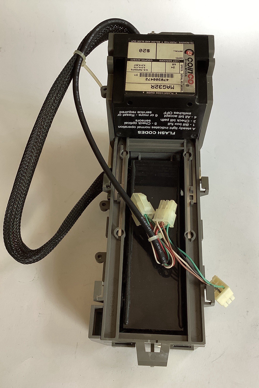 Coinco MagPro MAG32R bill acceptor/validator with 2 StackerBoxes Untested