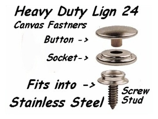 20 Buttons & Sockets 3/8" studs Stainless Steel SNAP Saltwater SAFE Made in USA