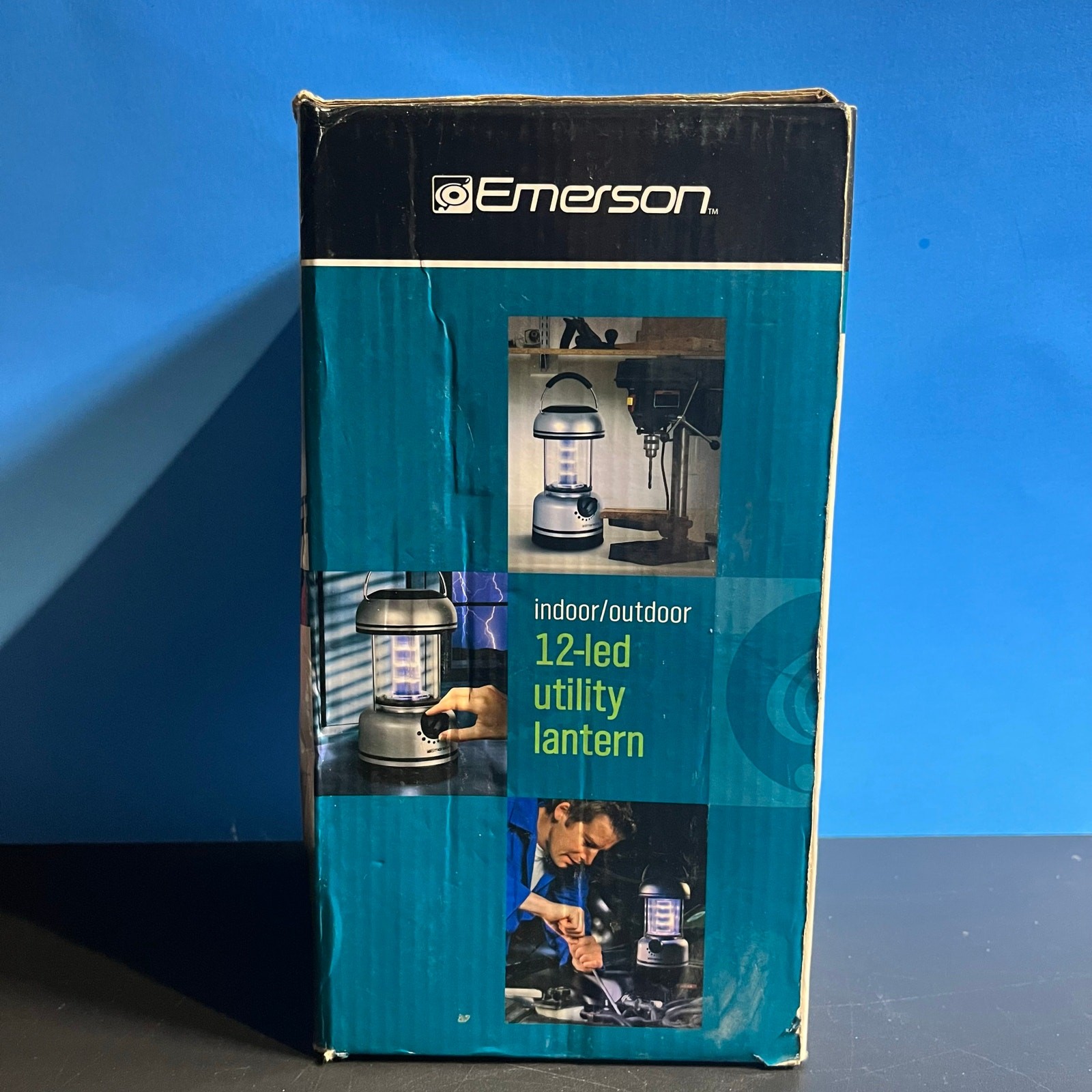 Emerson Indoor Outdoor Utility Lantern – 12 LED Lights – Battery/AC Powered
