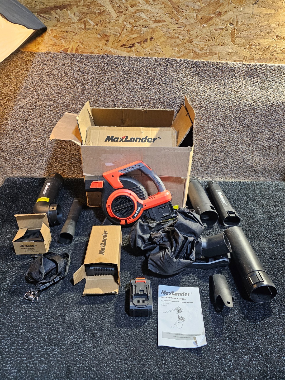 MAXLANDER ML8A512 2 in 1 Cordless Leaf Blower & Vacuum Cleaner with Bag