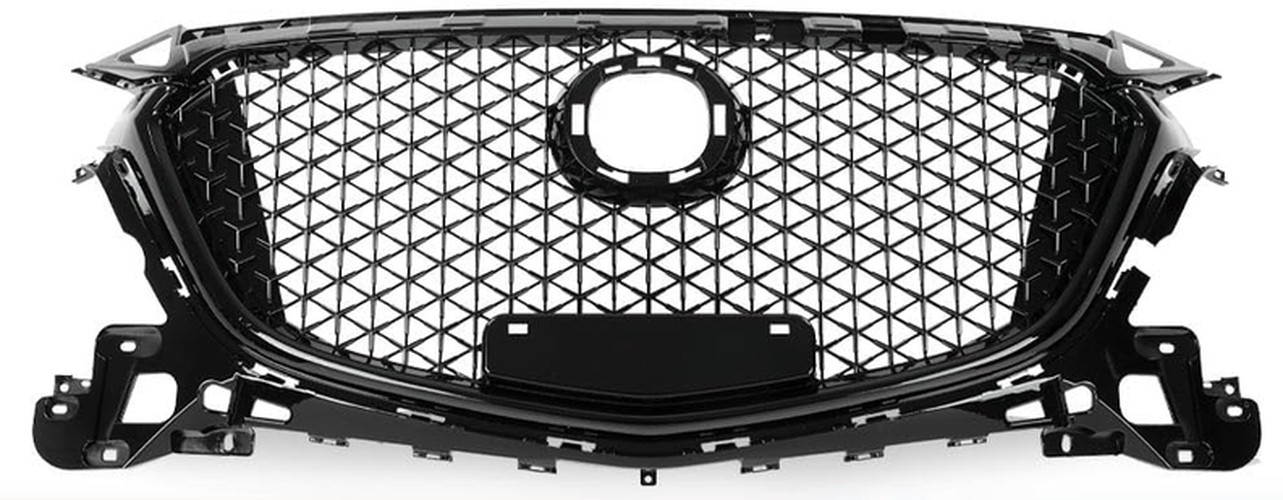Honeycomb Glossy Black Front Bumper Upper Grille for Mazda 3 Axela 2017-2018
