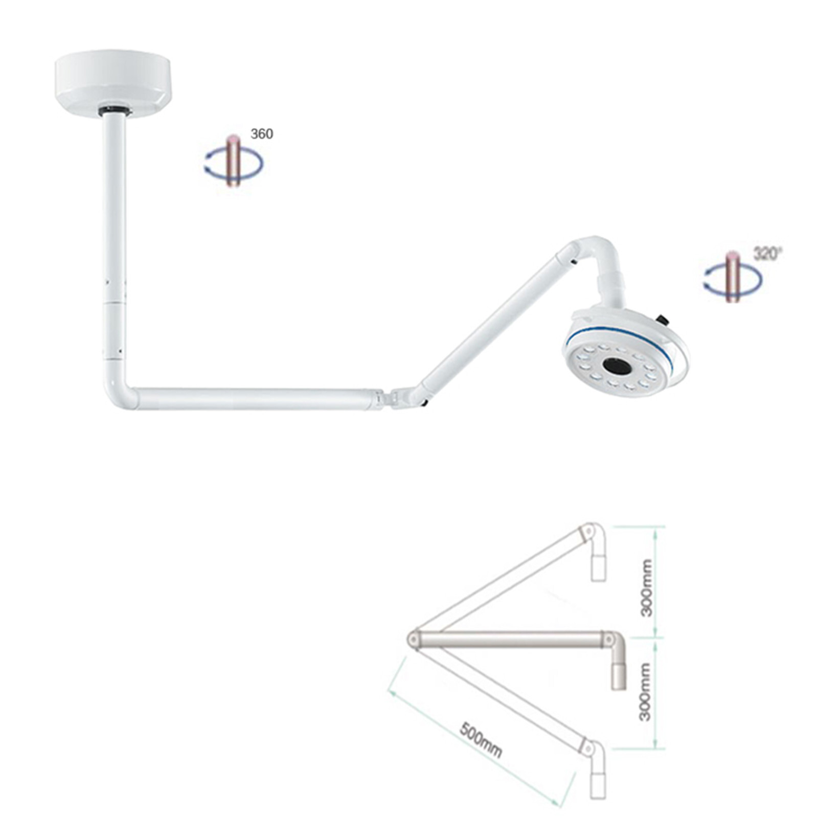 36W Ceiling Mounted Dental Surgical LED Exam Light Shadowless Operating Lamp