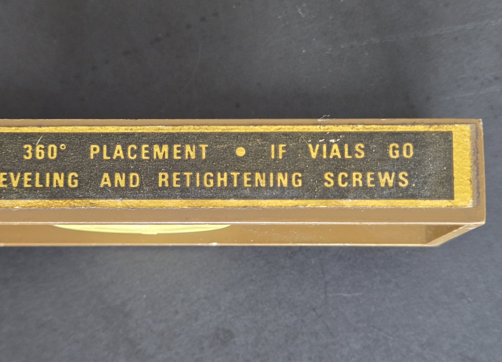 Vintage Unbreakable Level 12" Two Vial Adjustable Tool Trophy USA Non-Magnetic
