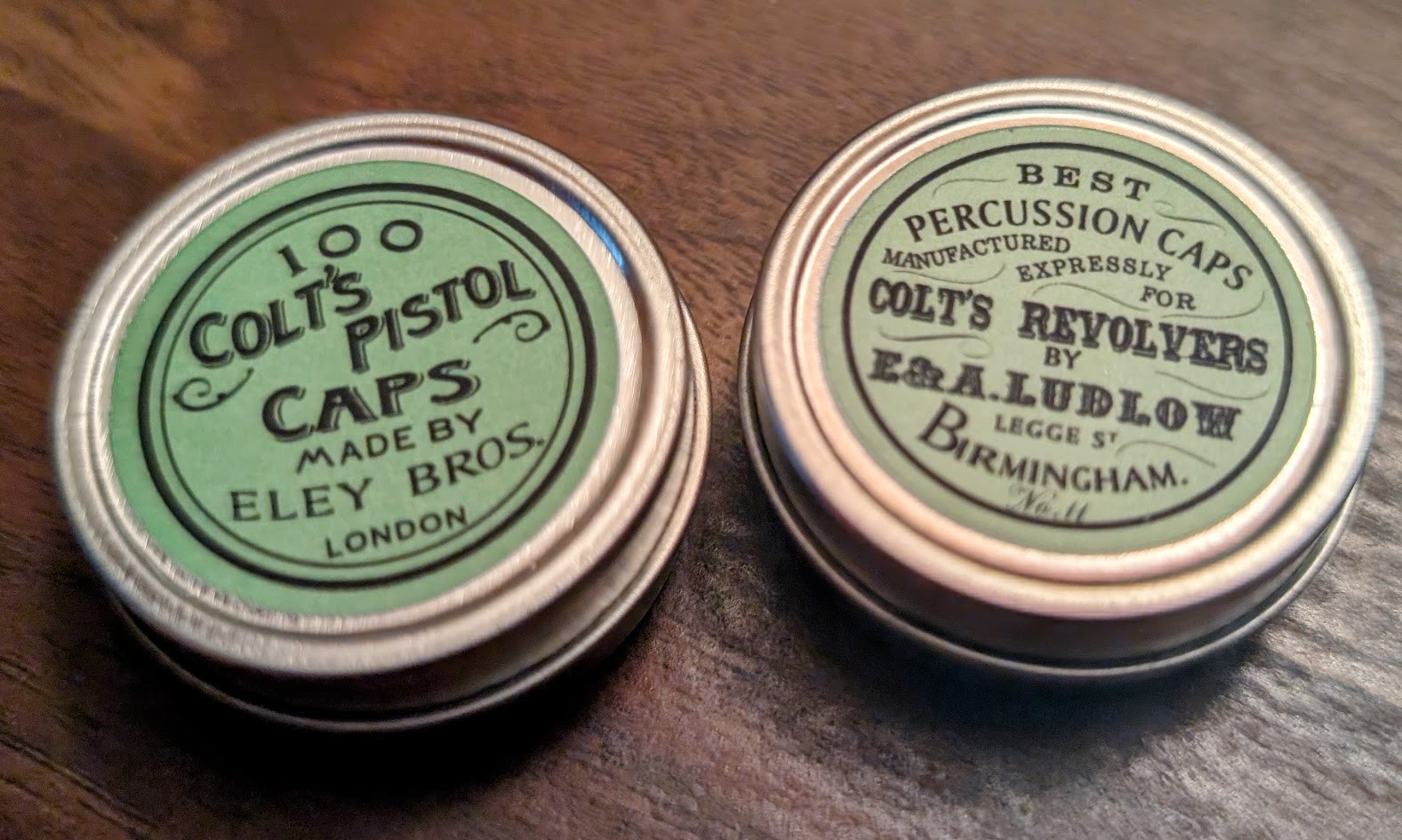 Vintage Style Black Powder Cap Container, Hold 100 No. 10/11 Caps, Tin Only