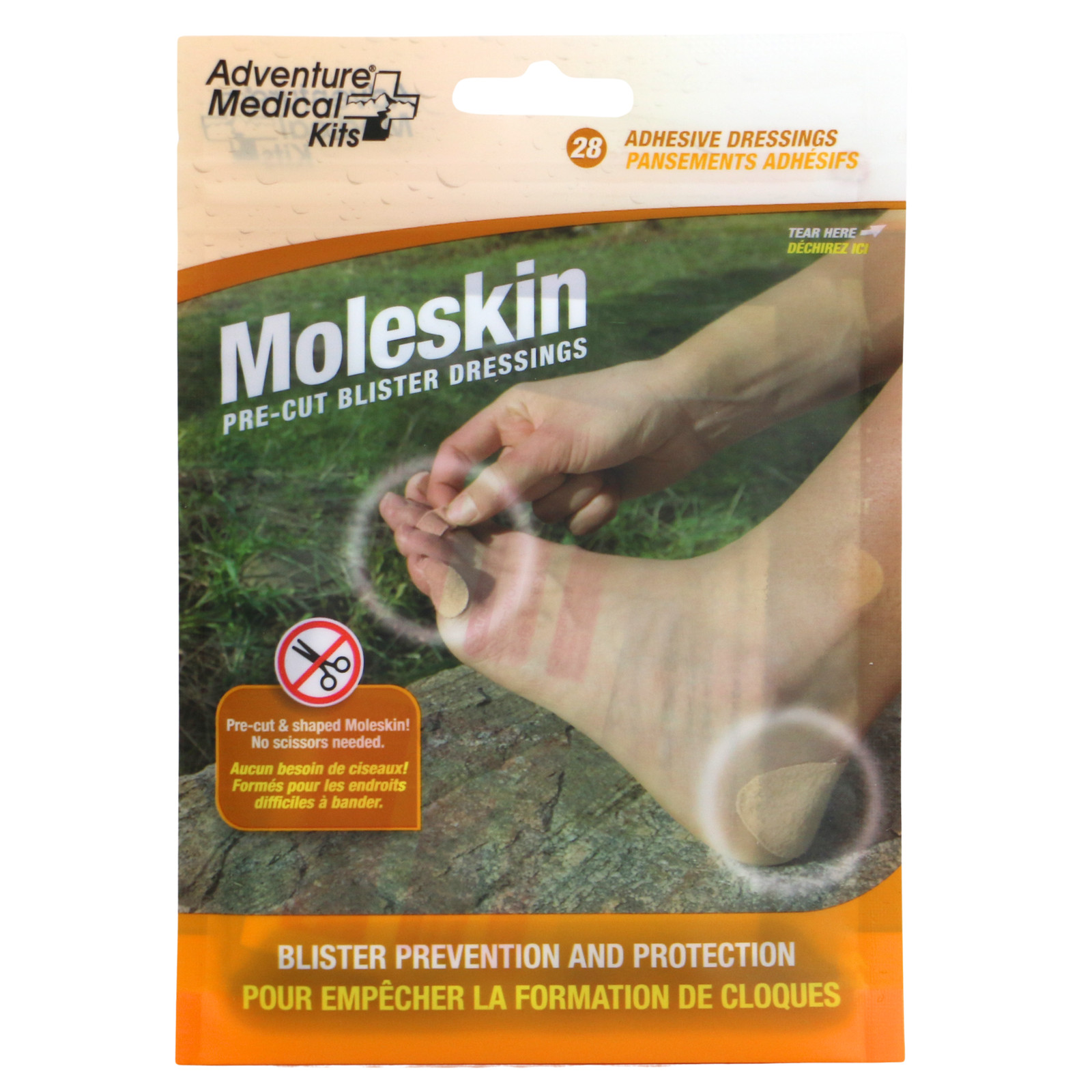 Adventure Medical Kits Moleskin Pre-Cut Blister Dressings: 4.7 in. x 0.185 yds.