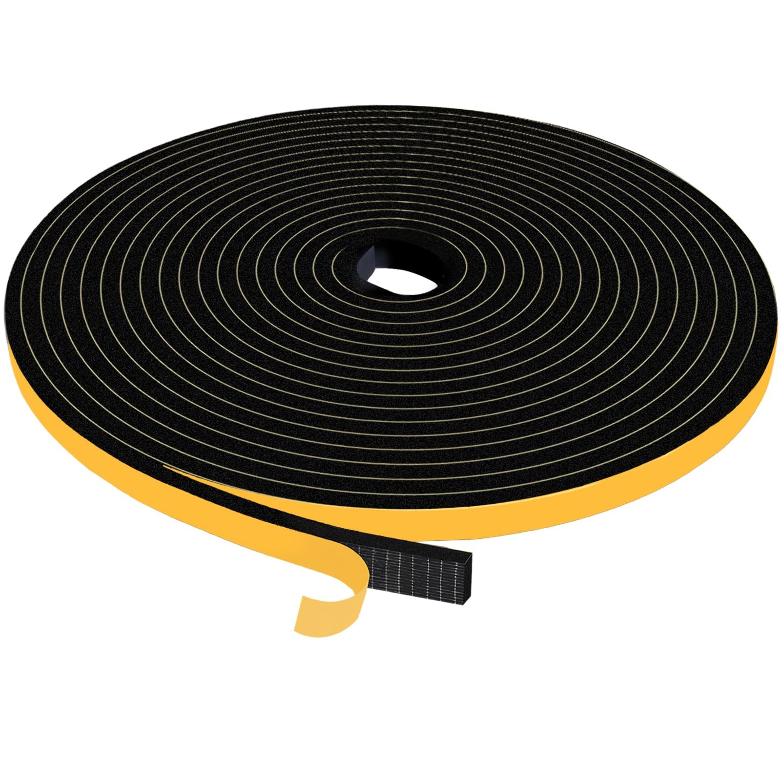 1/2 x 1/4 Inch x 33Ft Weather Stripping Seal Foam Tape for Front Doors Windows