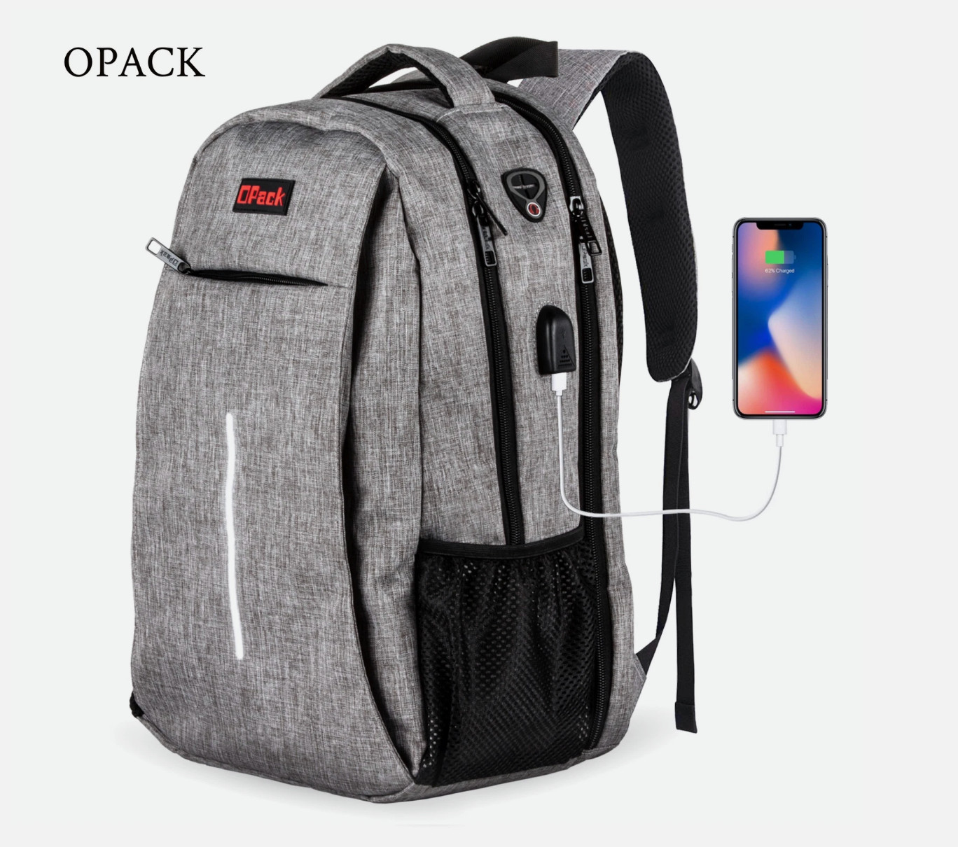 OPACK Laptop Backpack 15.6" Anti Theft RFID USB Port Water Resistant Bag-40 L