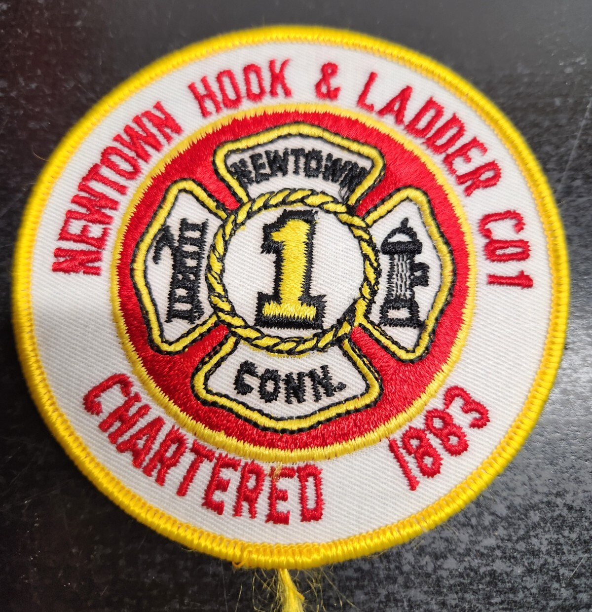 Vintage Newton Conn. Fire Dept. Station Patch - Hook & Ladder 1