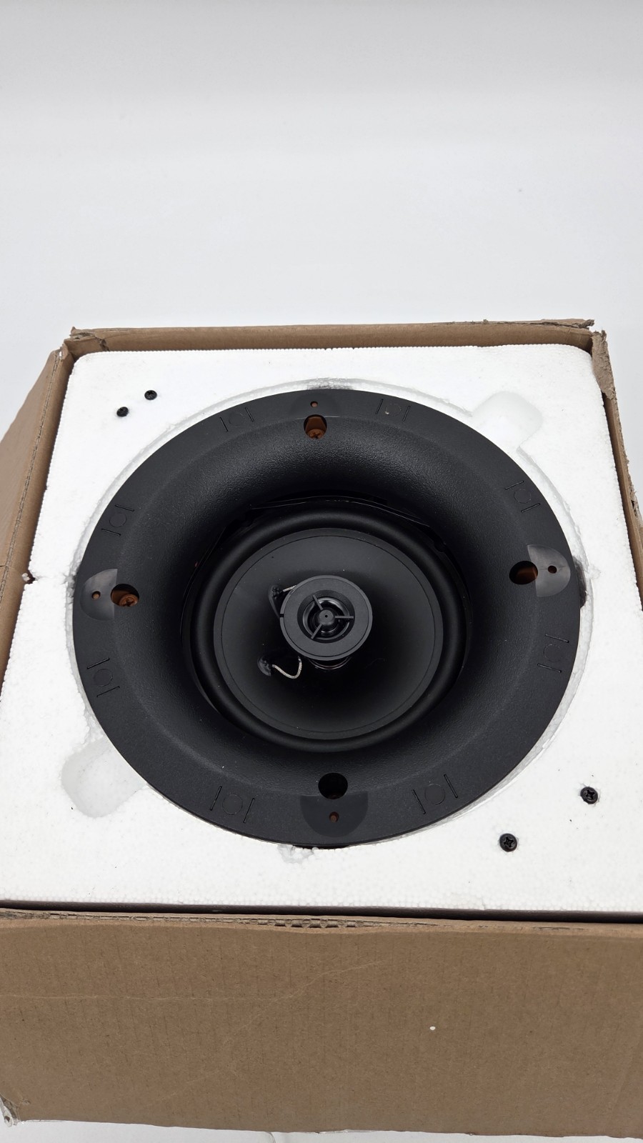 Klipsch 6.5" In-Ceiling Speaker With Removable 9" Mounting Trim Ring Black