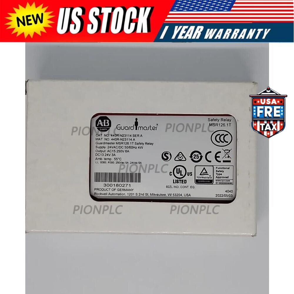 New Factory Sealed Allen-Bradley 440R-N23114 Safety Relay,MSR126.1T,24V AC/DC