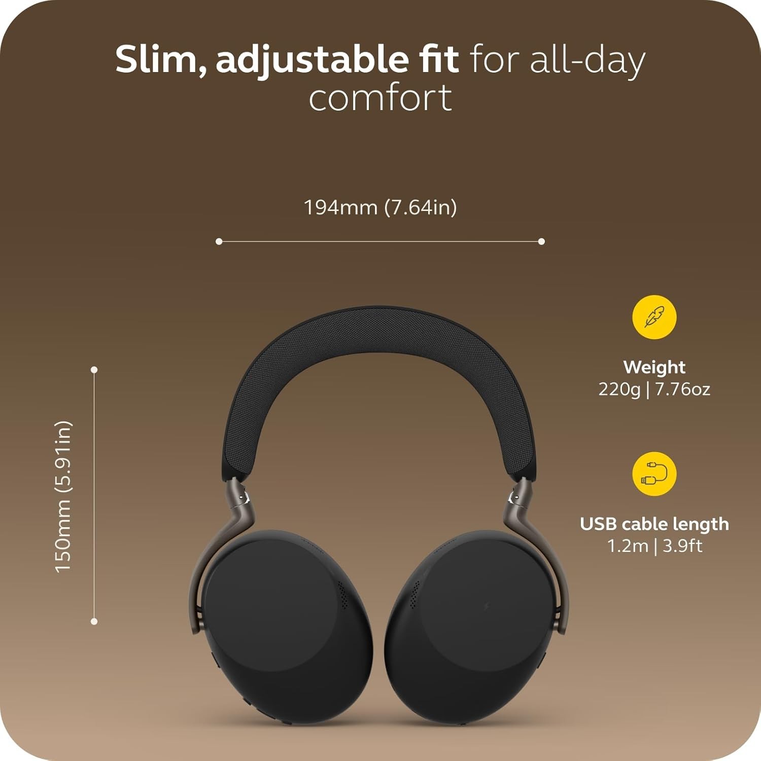 Jabra Evolve3 85 Over-Ear Wireless Bluetooth Headset with Microphone for Work, U