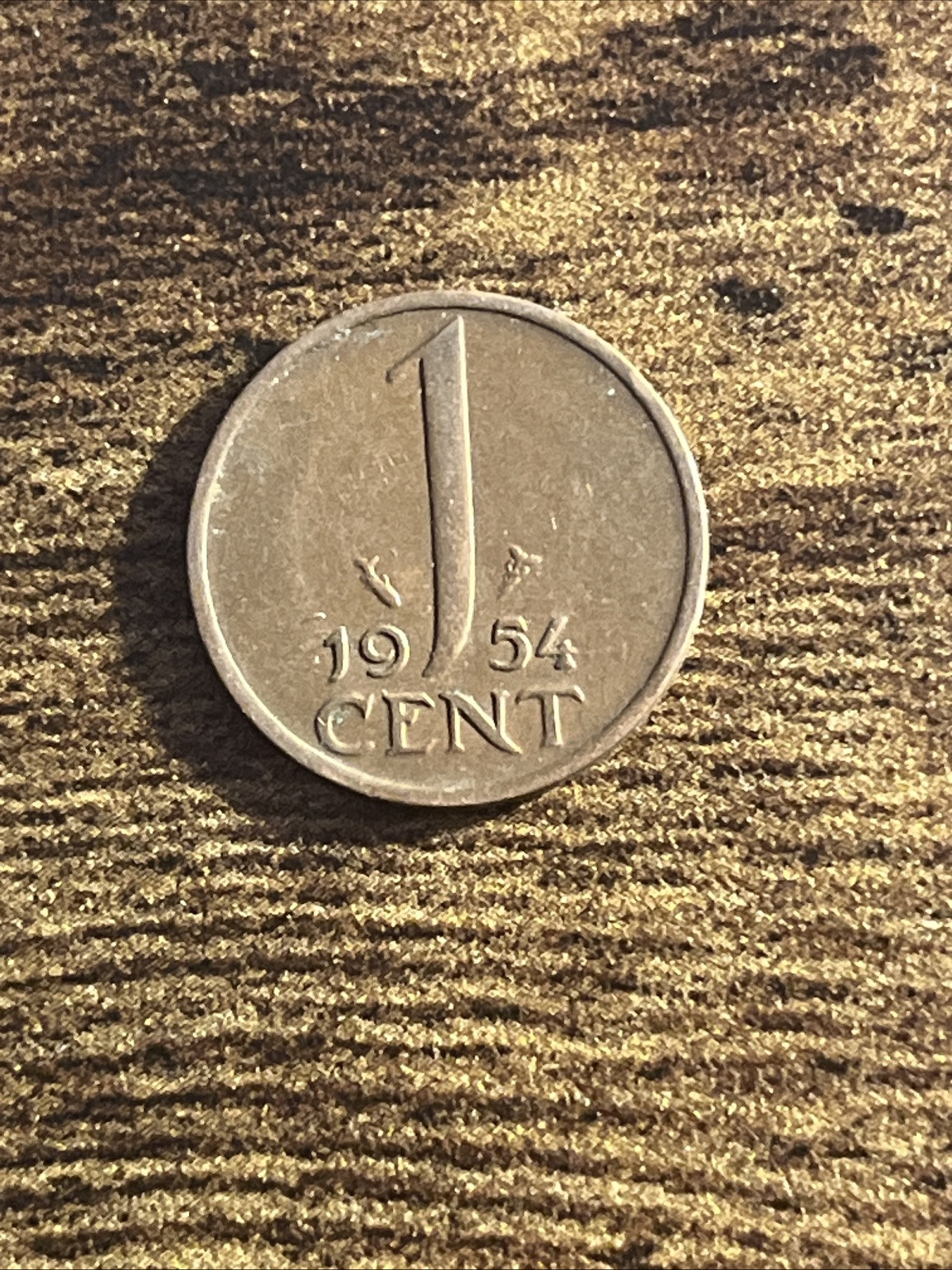 1954 Netherlands 1 One Cent Actual Coin TB294*