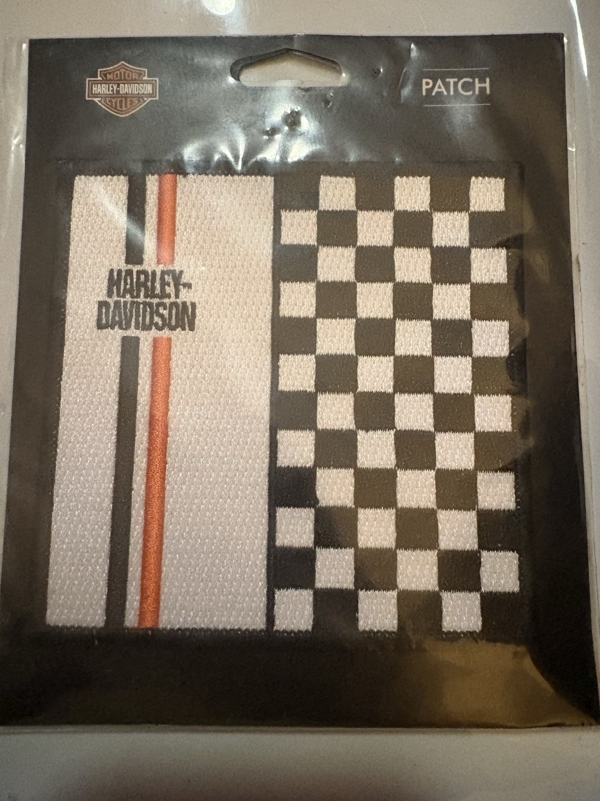 Harley-Davidson 4 in. Embroidered Bold Checkered H-D Emblem Sew-On Patch